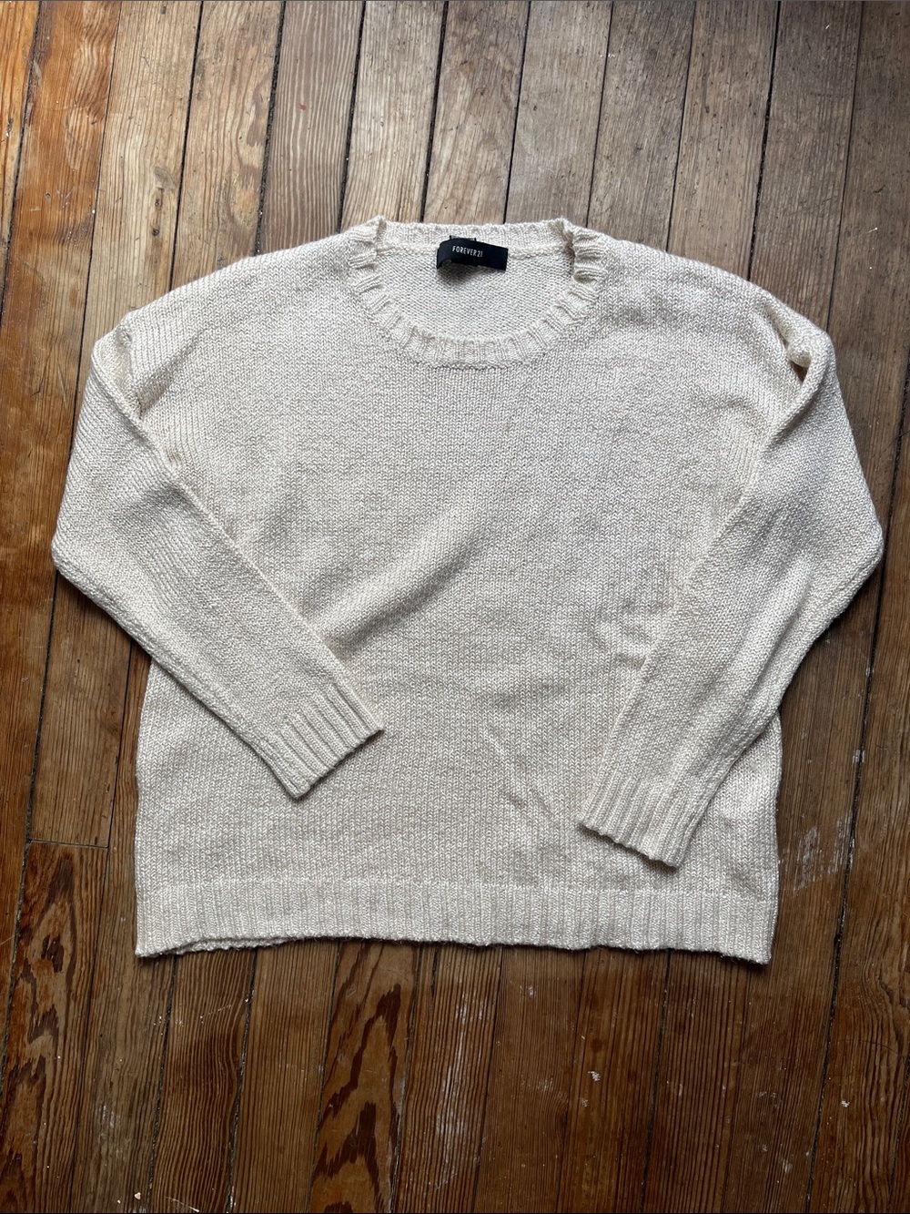 Forever 21 Cream Crewneck Sweater